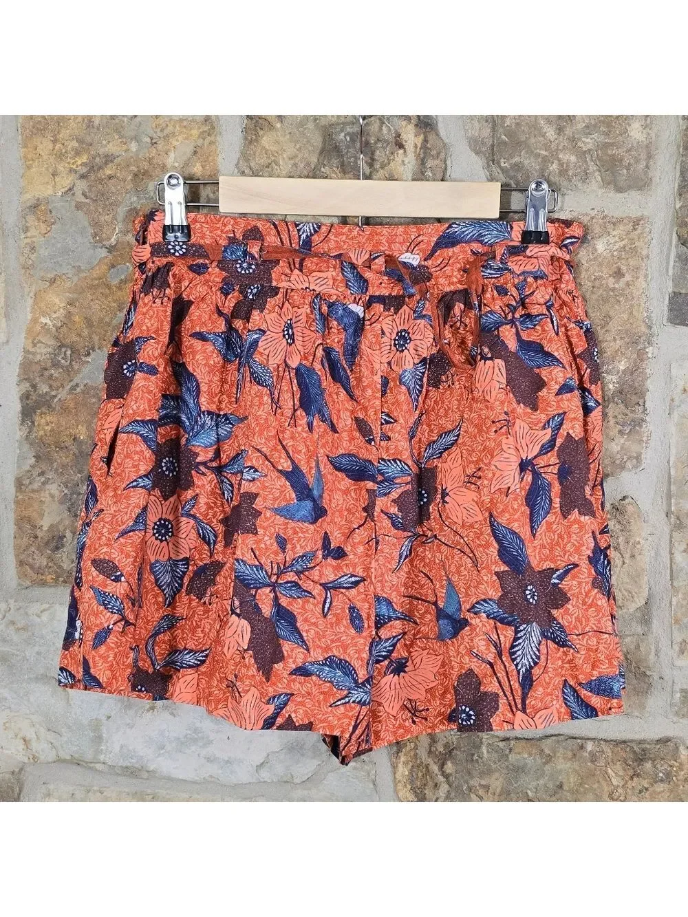 Ulla Johnson Rowan Birds Shorts Carmine